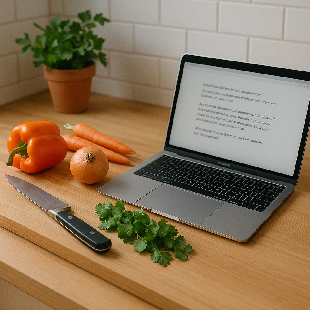 Laptop in der Küche